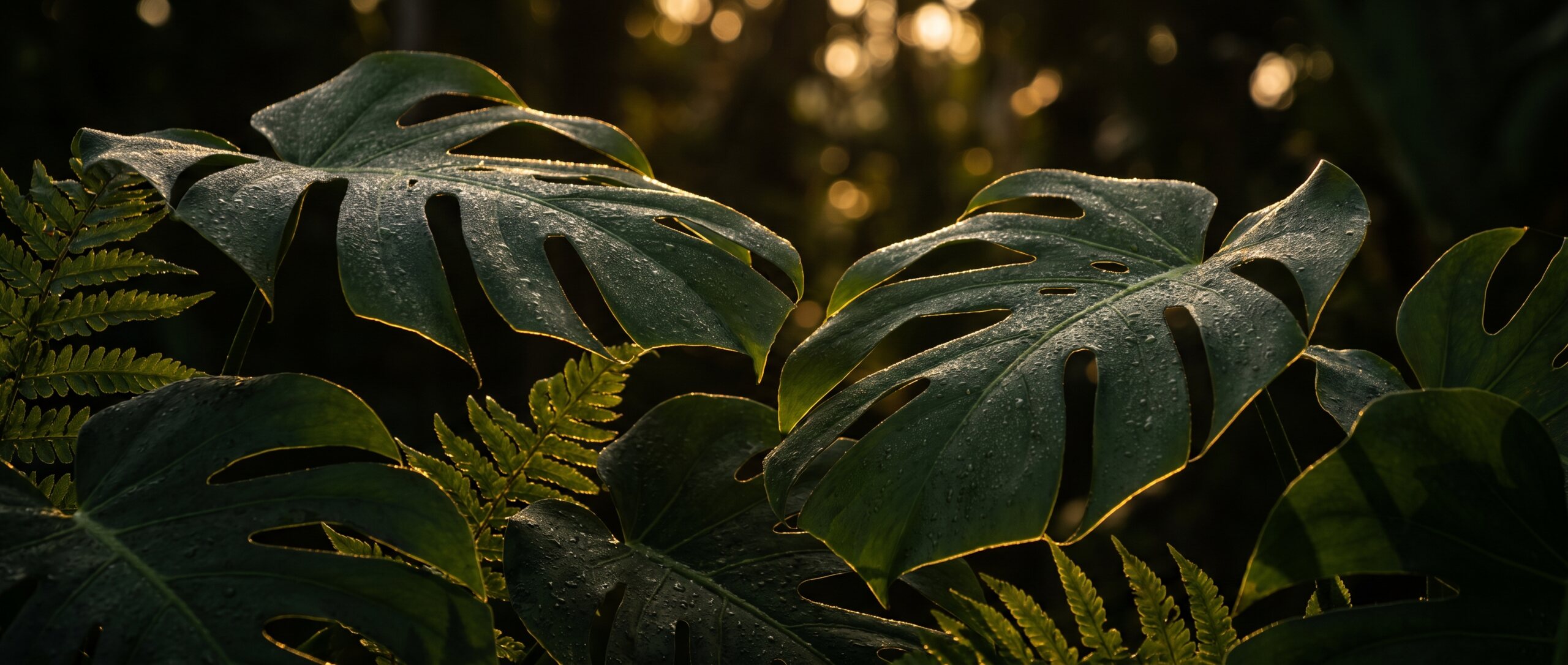 Backlit leaves