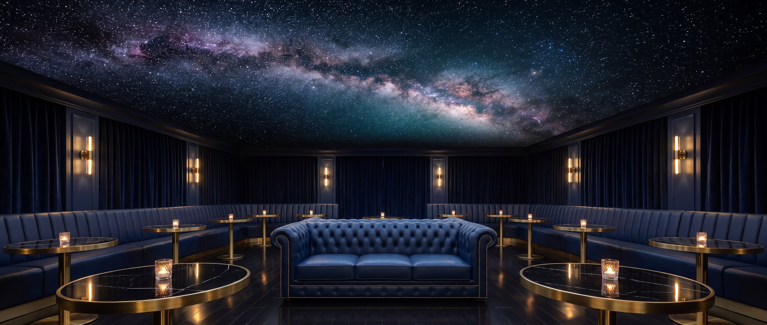 The Milky Way ceiling above the lounge